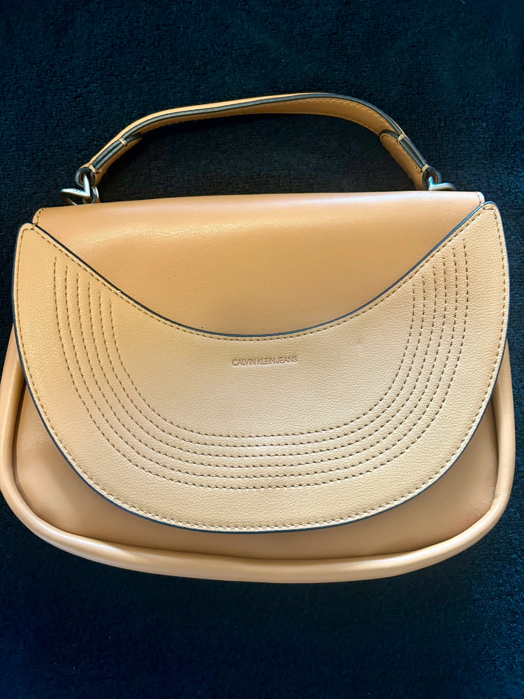 Calvin Klein Jeans Tan Leather Shoulder Bag
