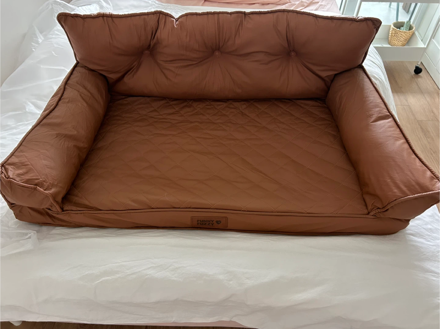 🧡 Funny Fuzzy Dog Bed - Cognac Brown XL - photo 2