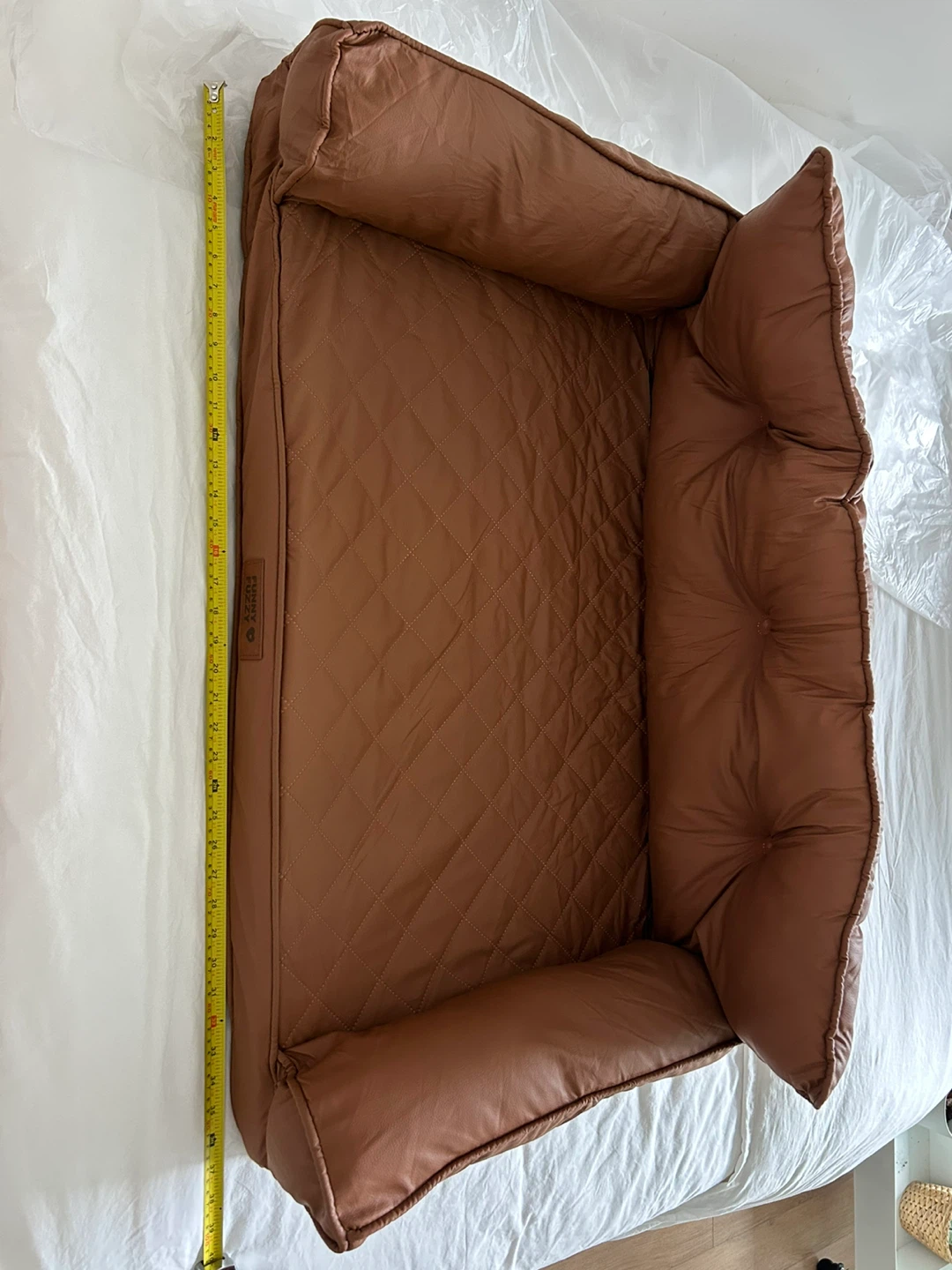 🧡 Funny Fuzzy Dog Bed - Cognac Brown XL - photo 3