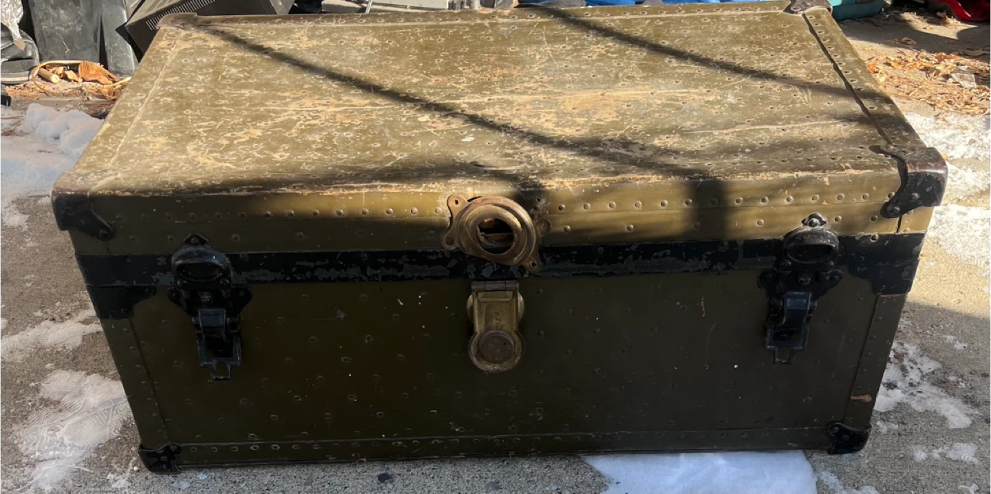 Antique Trunk World War 2 Military Footlocker must go OBO! - photo 5