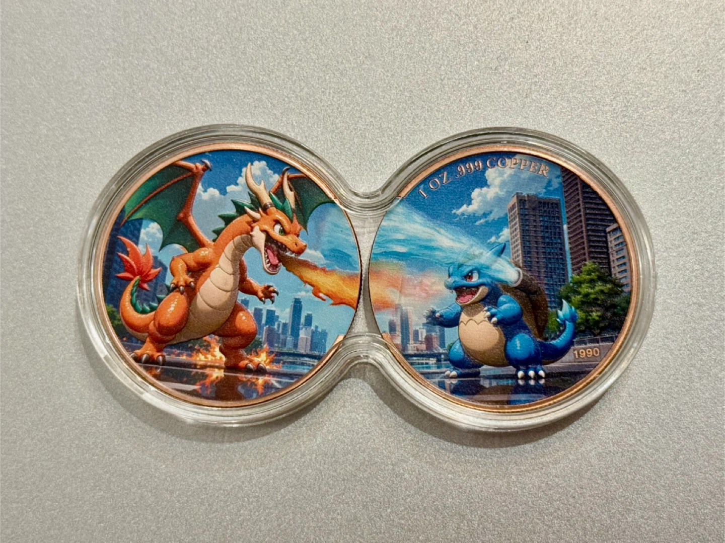 Pokemon Charizard & Blastoise 1 oz 999 Copper Coins