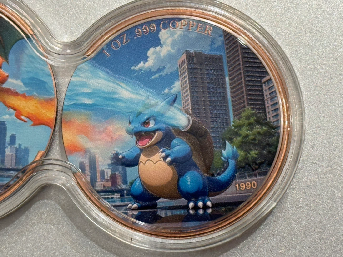 Pokemon Charizard & Blastoise 1 oz 999 Copper Coins - photo 2