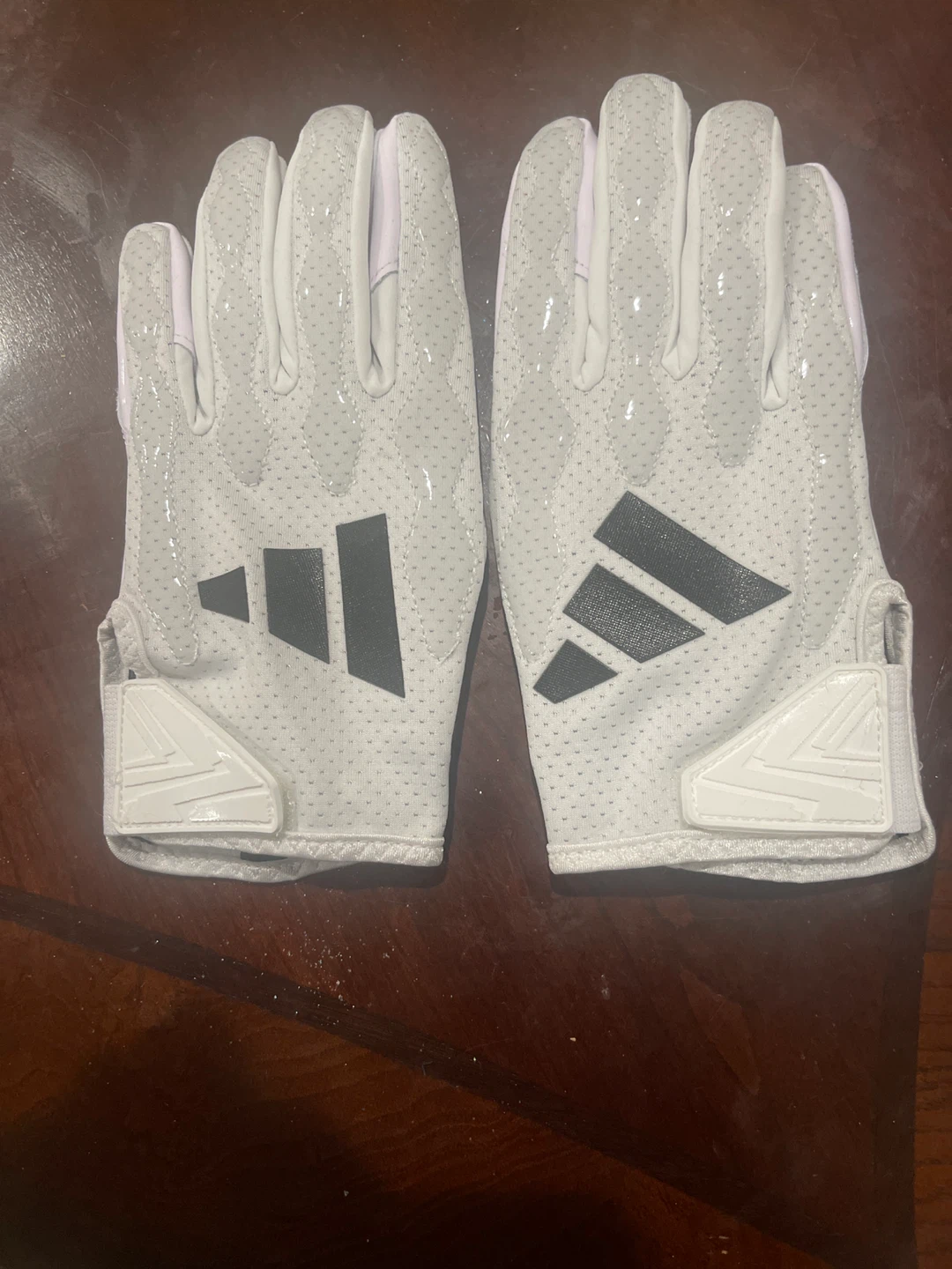 Adidas NFL Impact Football Gloves - White/Black - Size Medium