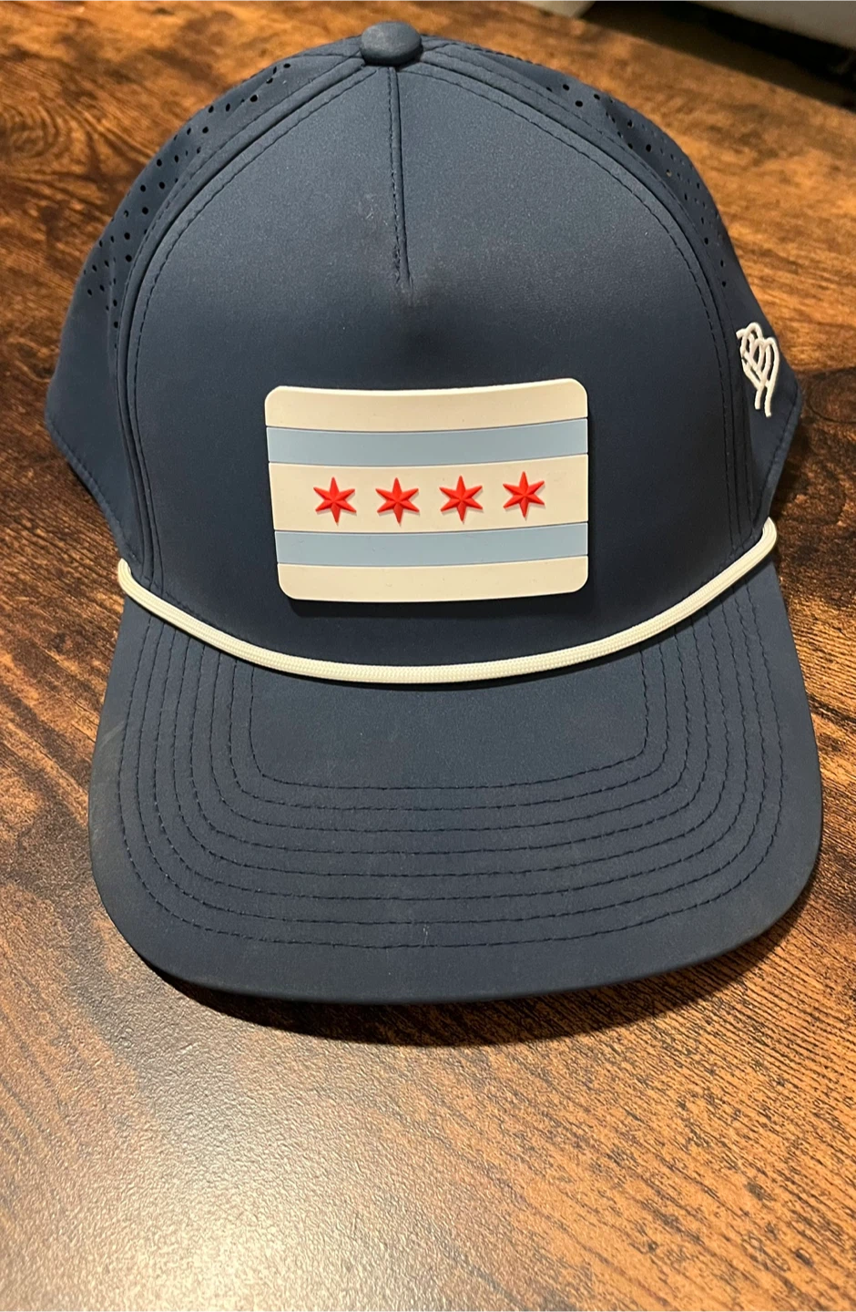Branded Bills Navy Chicago Flag Snapback Hat