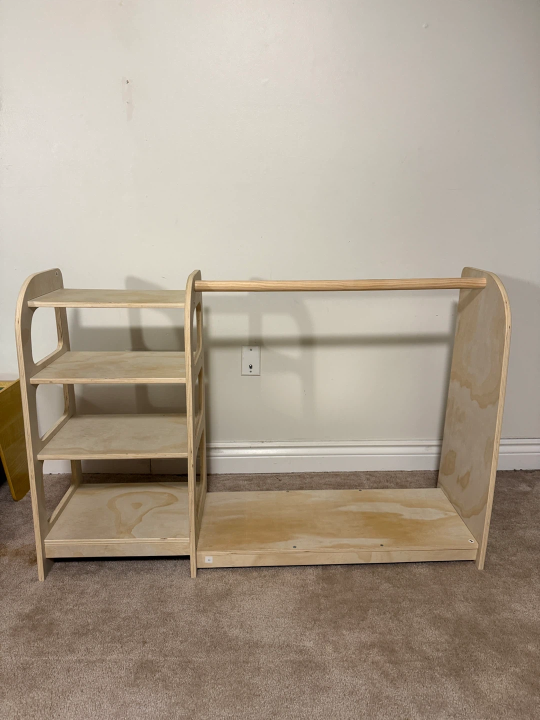 Wooden Kids Wardrobe Shelf with Mirror - photo 2