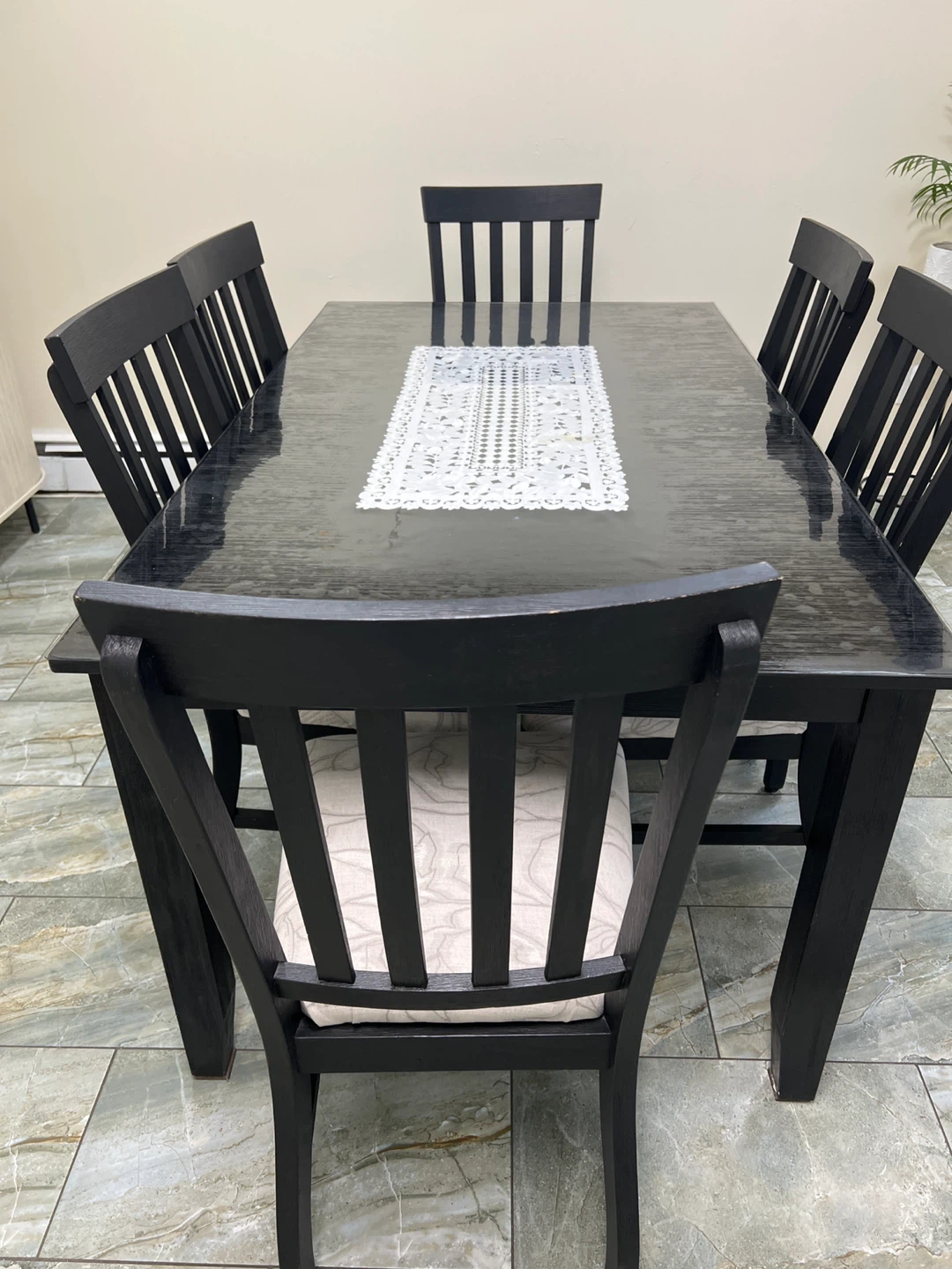 Black Dining Table and Chairs Set