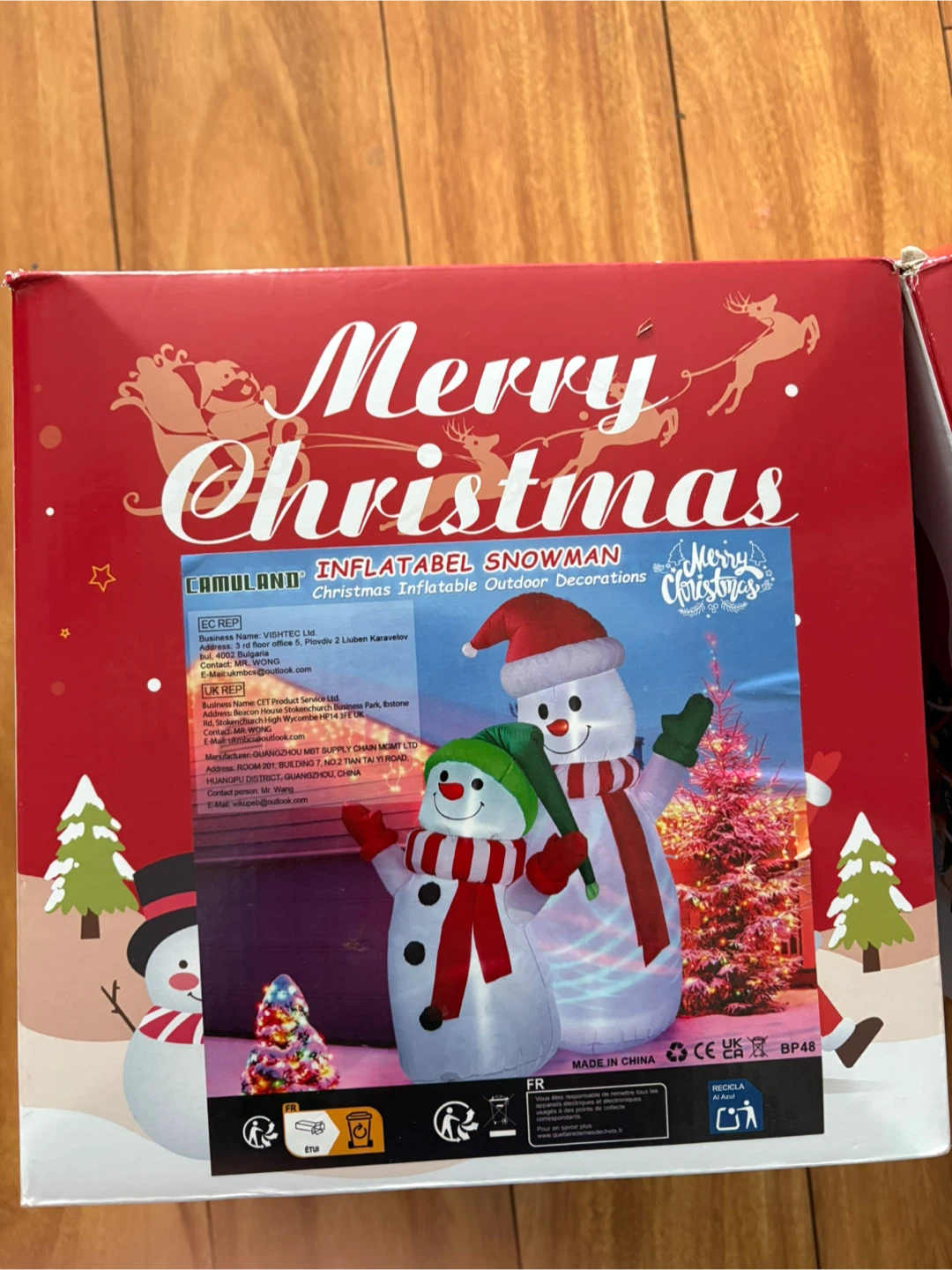New 6FT Inflatable Christmas Decoration,Snowman + Built-in LED - photo 3