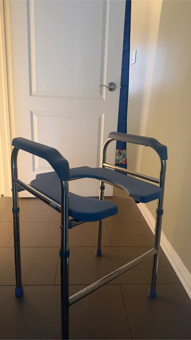 Adjustable Commode Chair with Padded Arms - photo 3