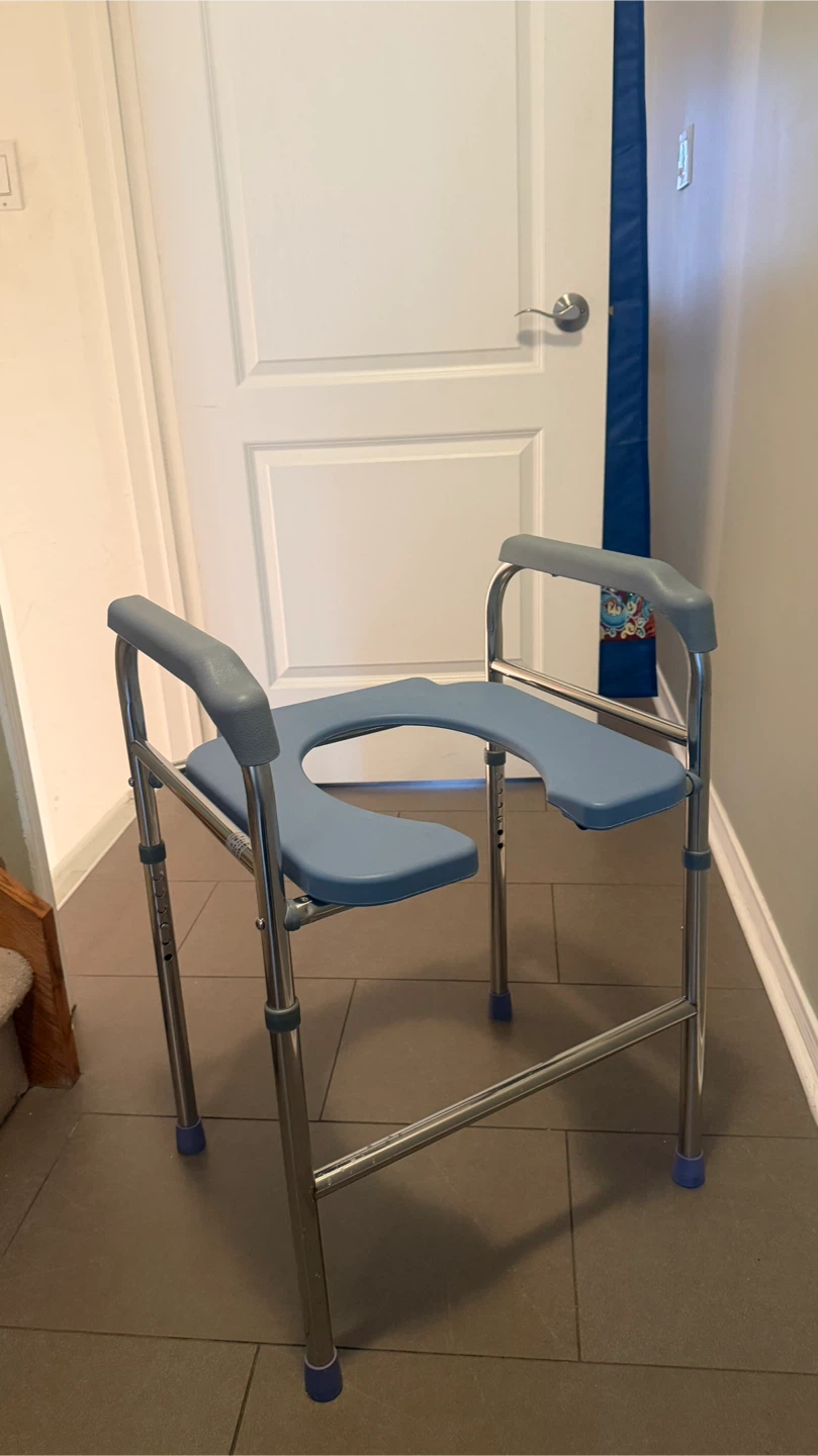 Adjustable Commode Chair with Padded Arms - photo 2