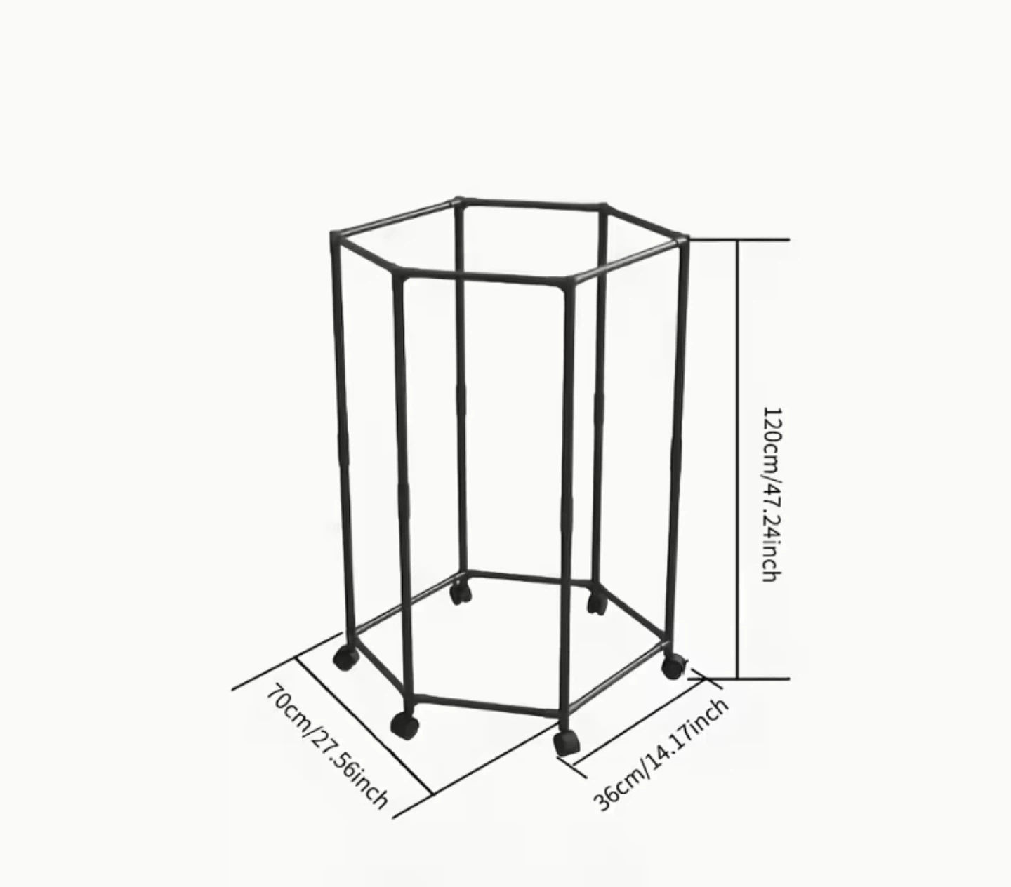 Heavy-Duty Hexagonal Clothes Rack on Wheels