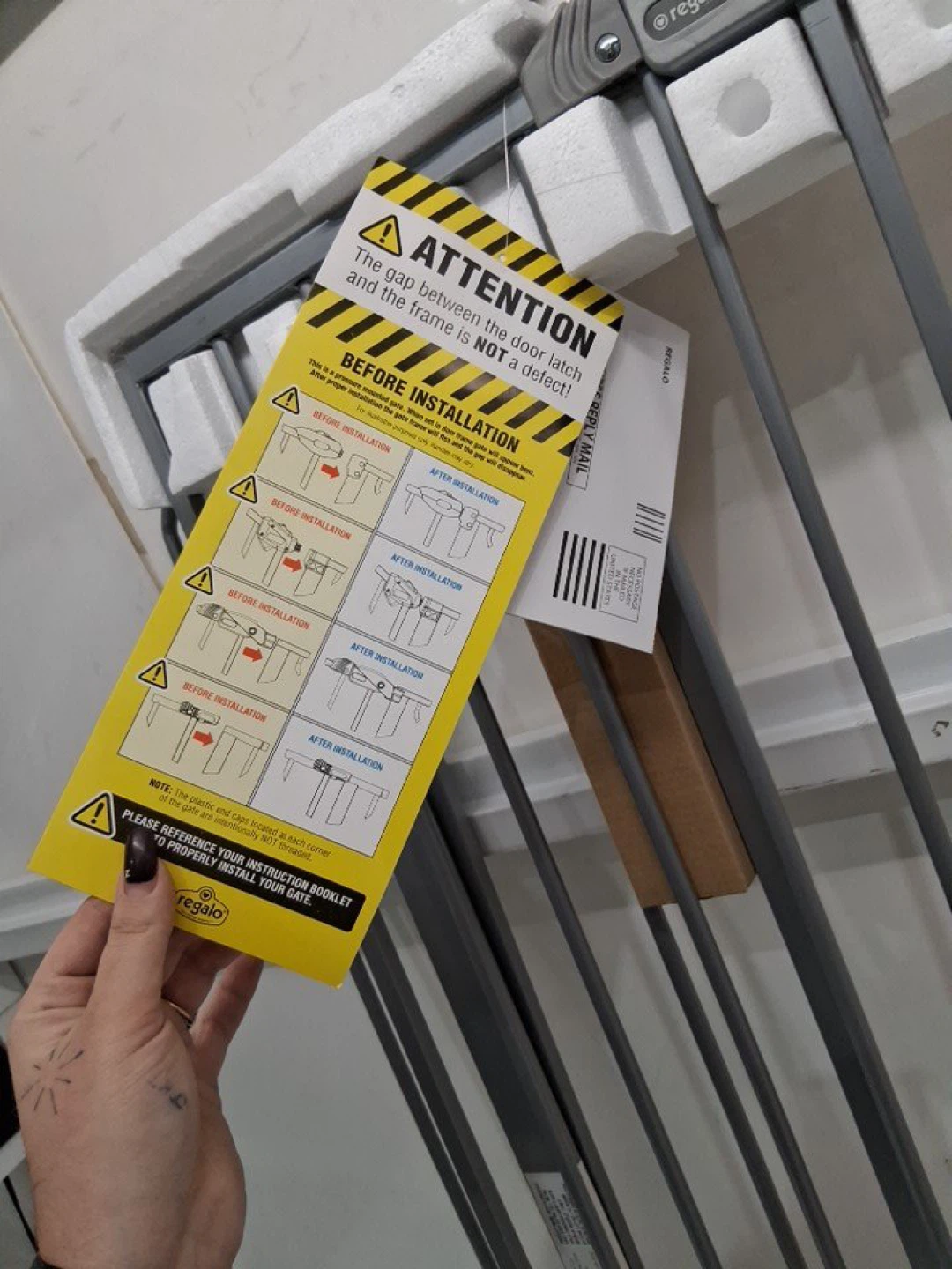 Regalo Metal Walk-Through Extra Tall Safety Gate Platinum - photo 2