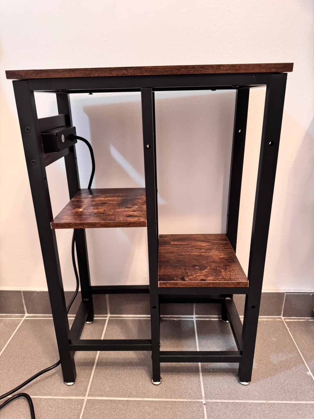 Two-Tier Side Table with Built-in Power Outlets and USB Ports - photo 2
