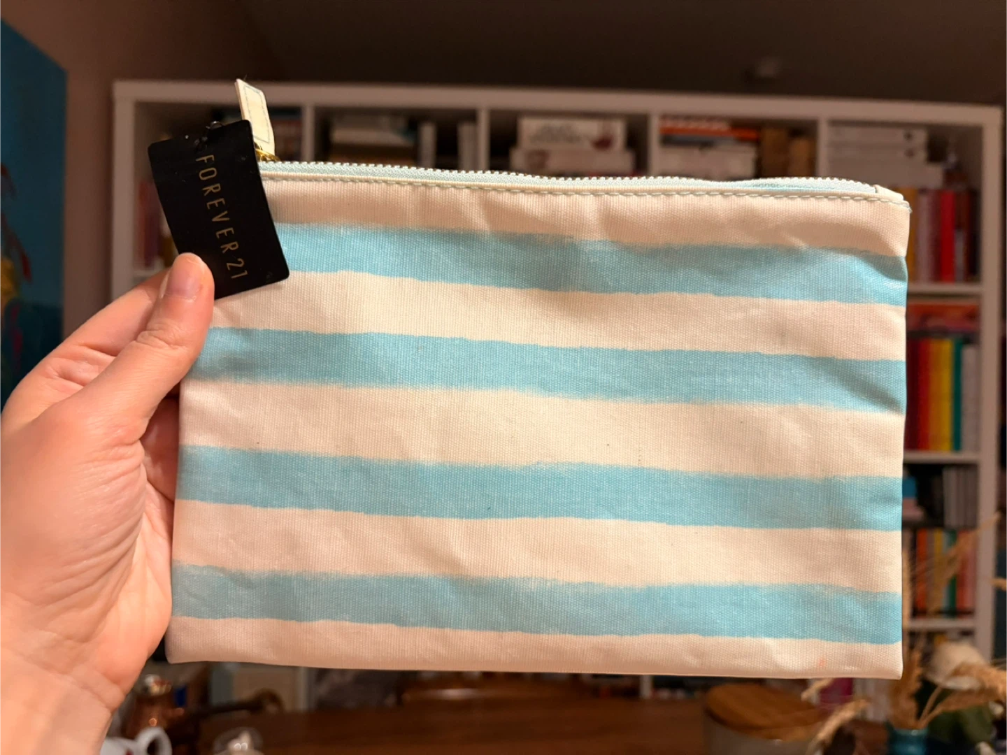 Forever 21 Striped Cosmetic Bag