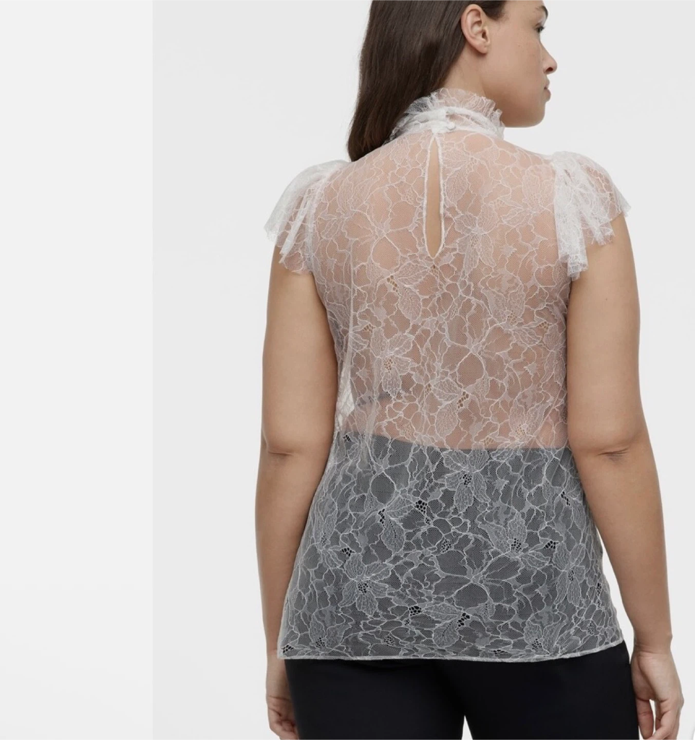 Sheer Lace Top with Ruffle Detail 🧡 - photo 4