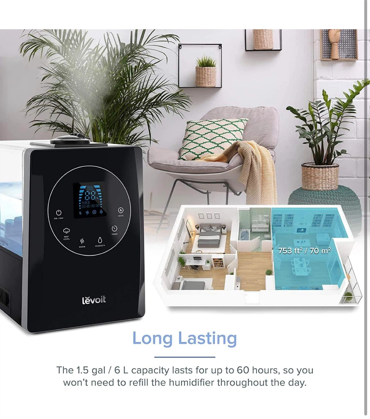 Levoit Humidifier with Remote Control - 1.5 Gallon - photo 4