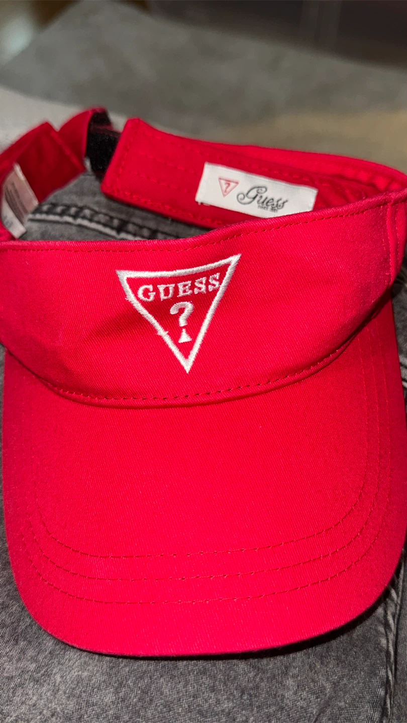 Guess Red Cotton Visor