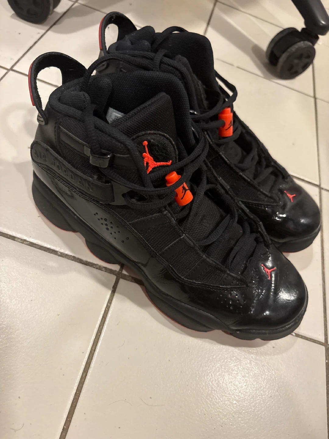 Air Jordan 6 Rings Black Red Men's Sneakers