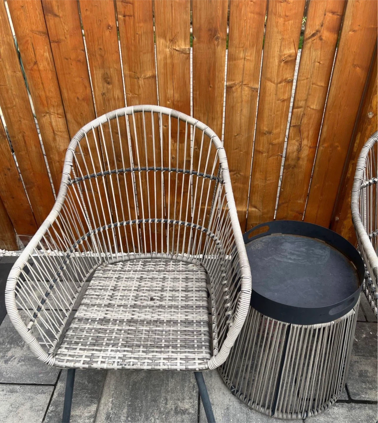Outdoor Rattan Chairs and Side Table Set - photo 2