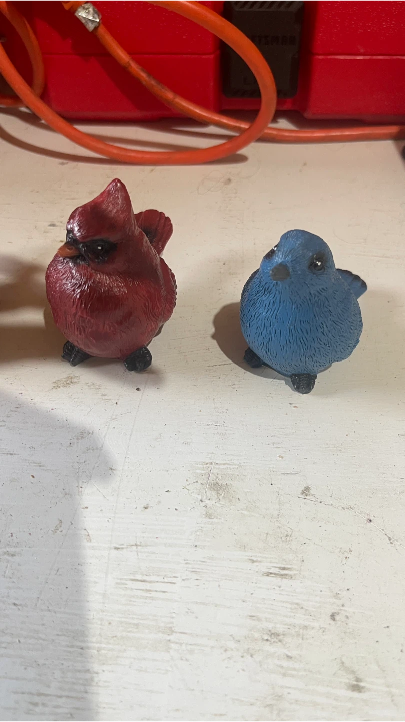 Set of 3 Cardinal & Bluebird Figurines - photo 2