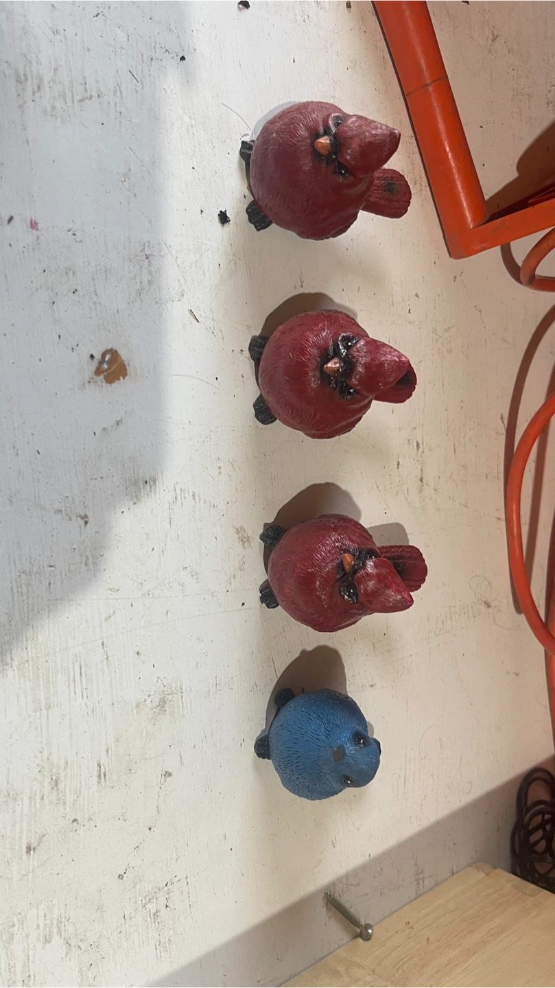 Set of 3 Cardinal & Bluebird Figurines