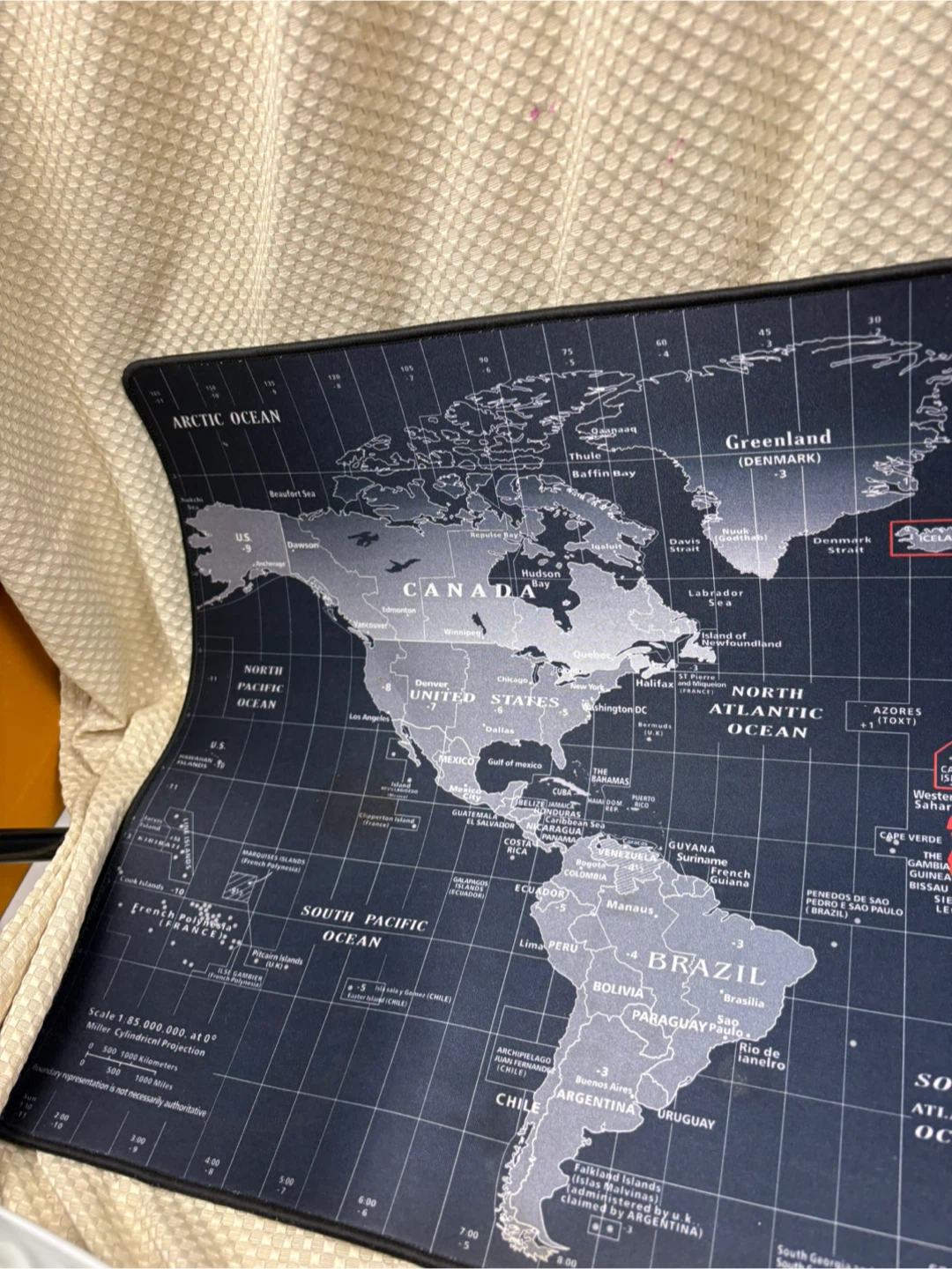 ” World Map Desk Mat with Time Zones 35x15 inches 🧡 - photo 4