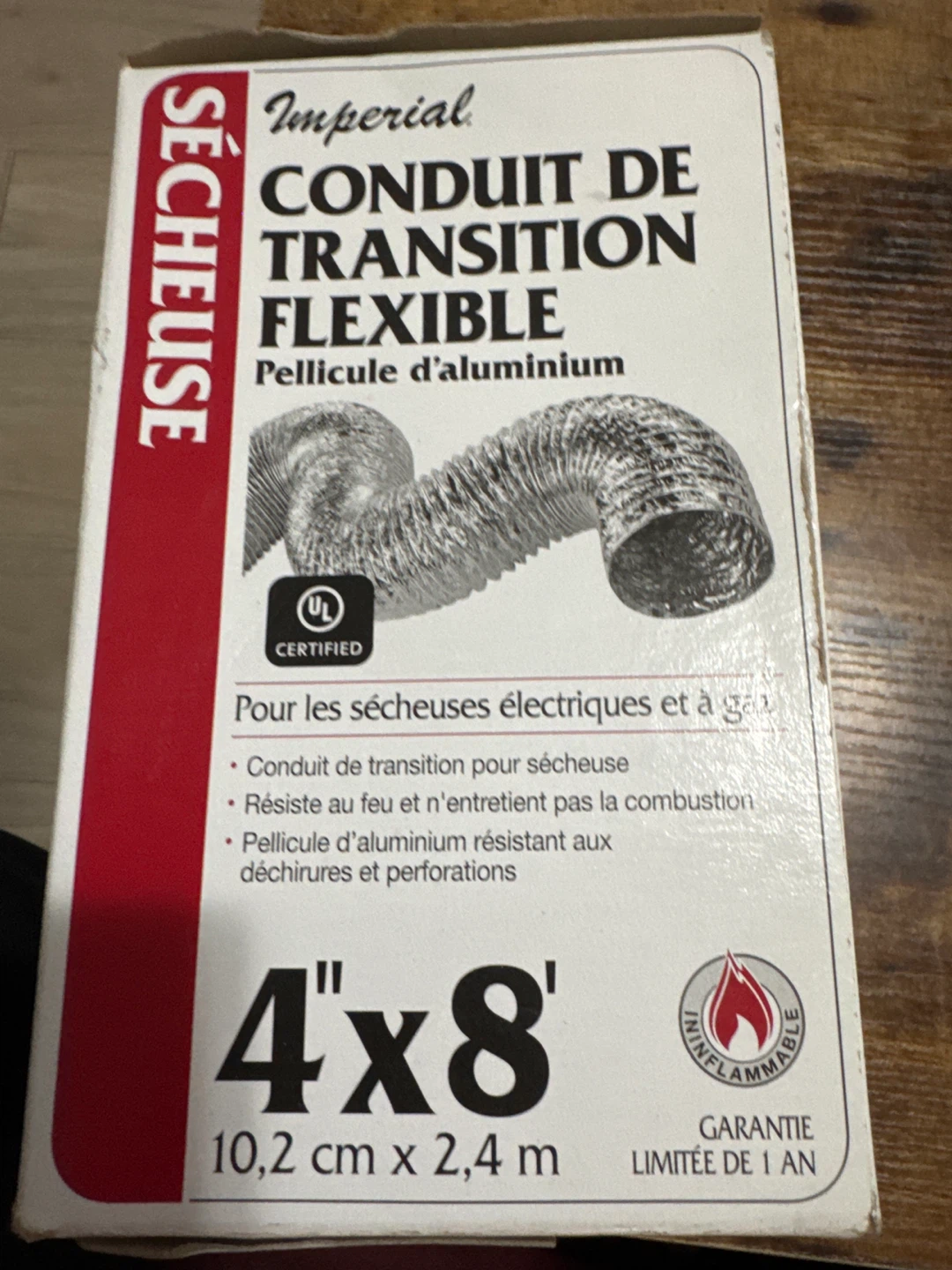 Imperial 4"x8" Flexible Transition Dryer Duct