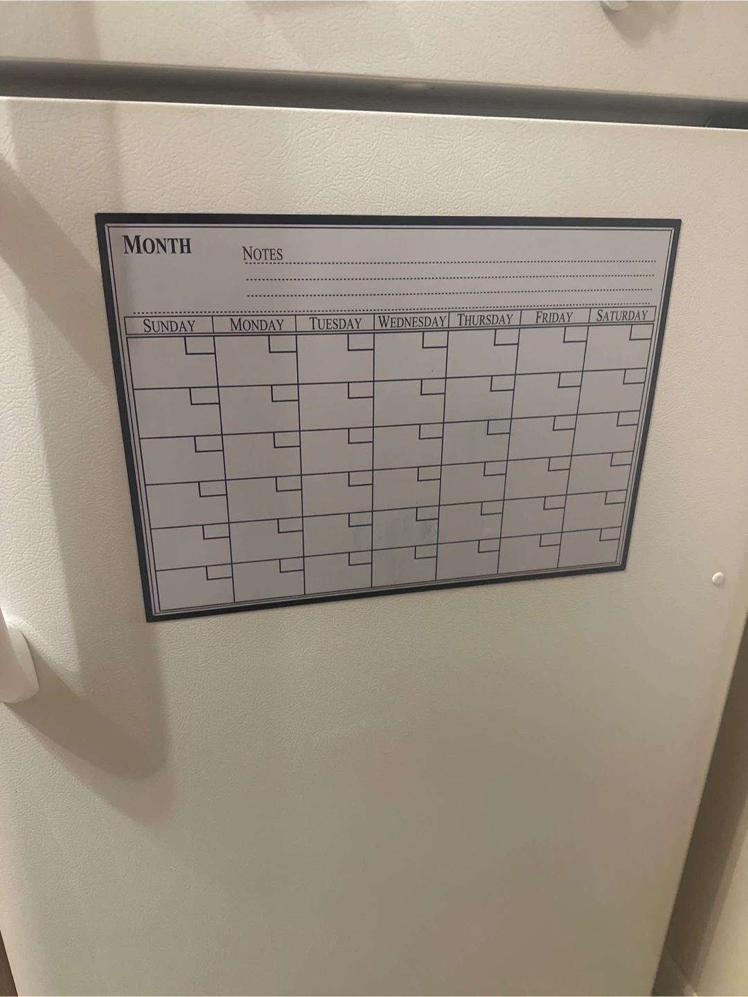 Monthly Calendar magnetic dry erase