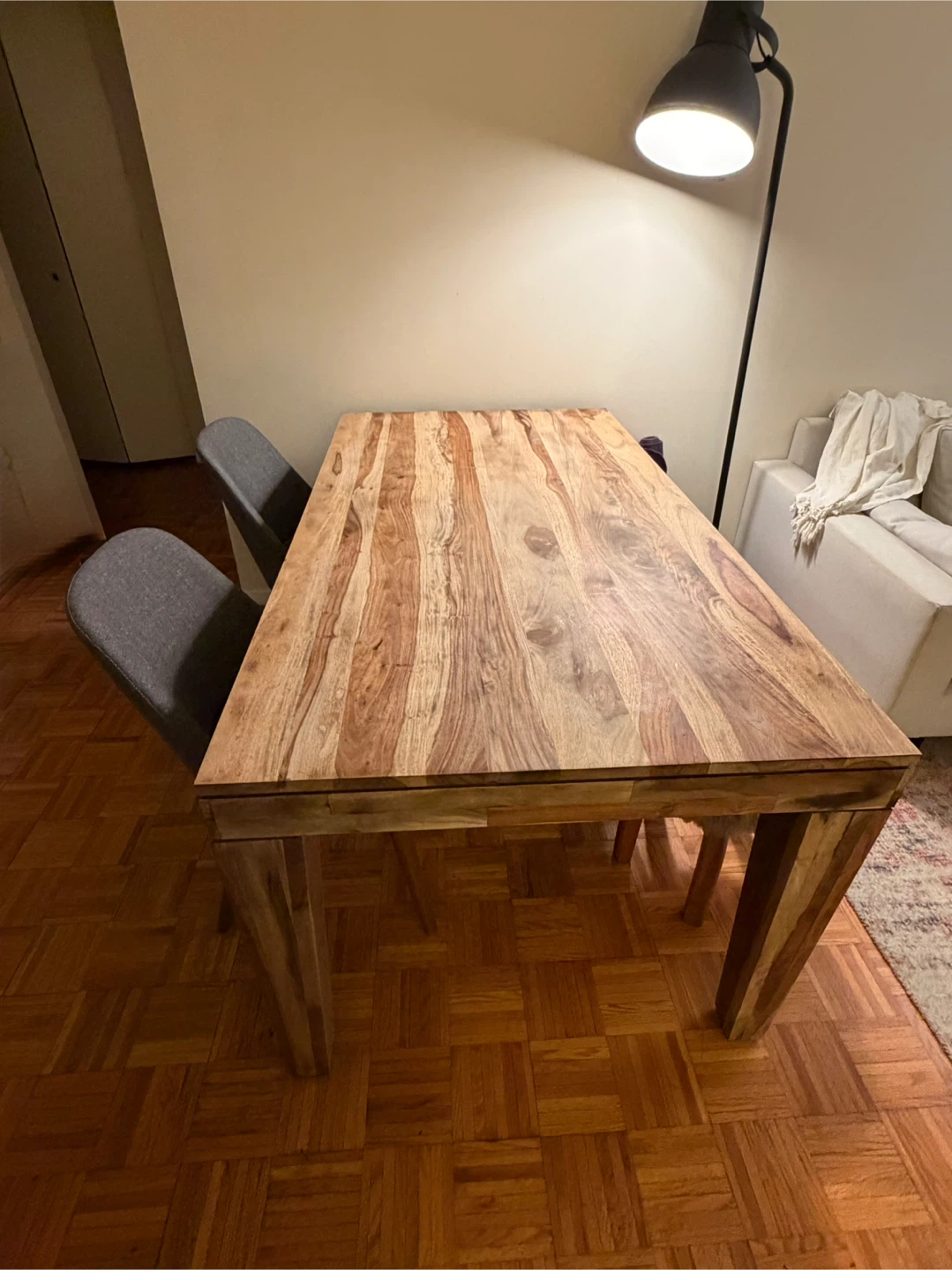 West Elm Solid Wood Dining Set – Table + Bench + 2 Chairs - photo 2
