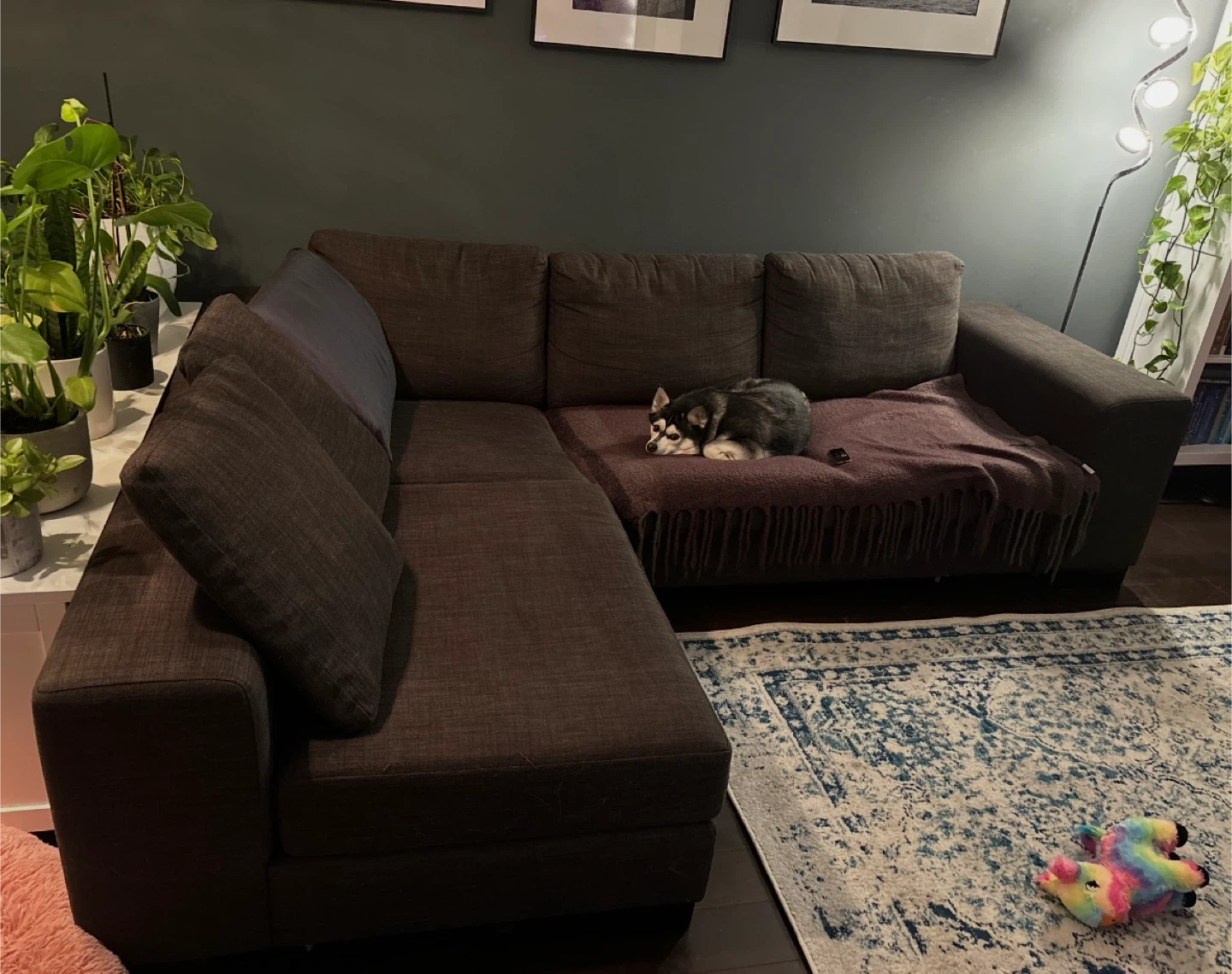 Dark Grey Sectional Sofa - photo 2