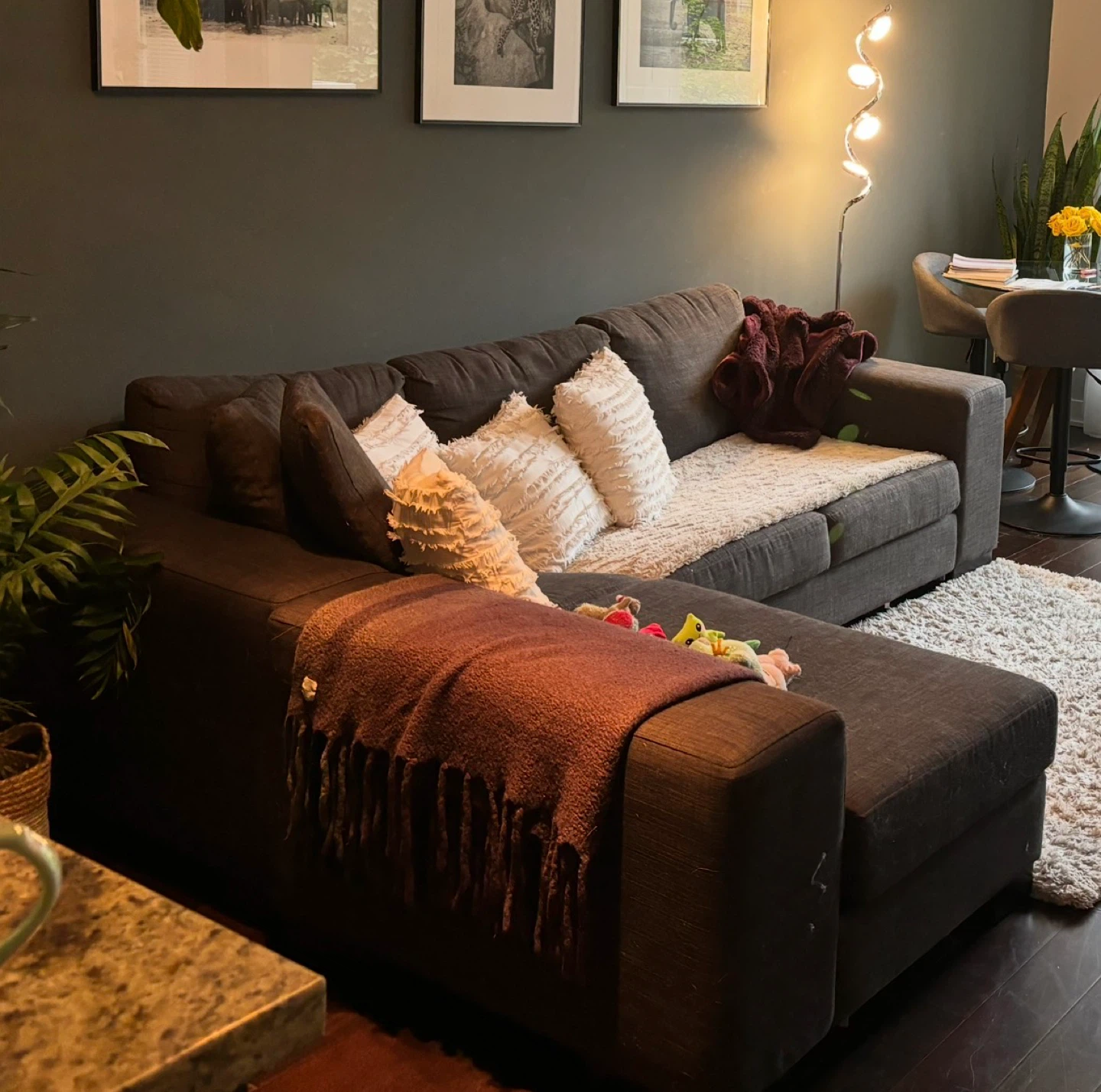 Dark Grey Sectional Sofa - photo 3
