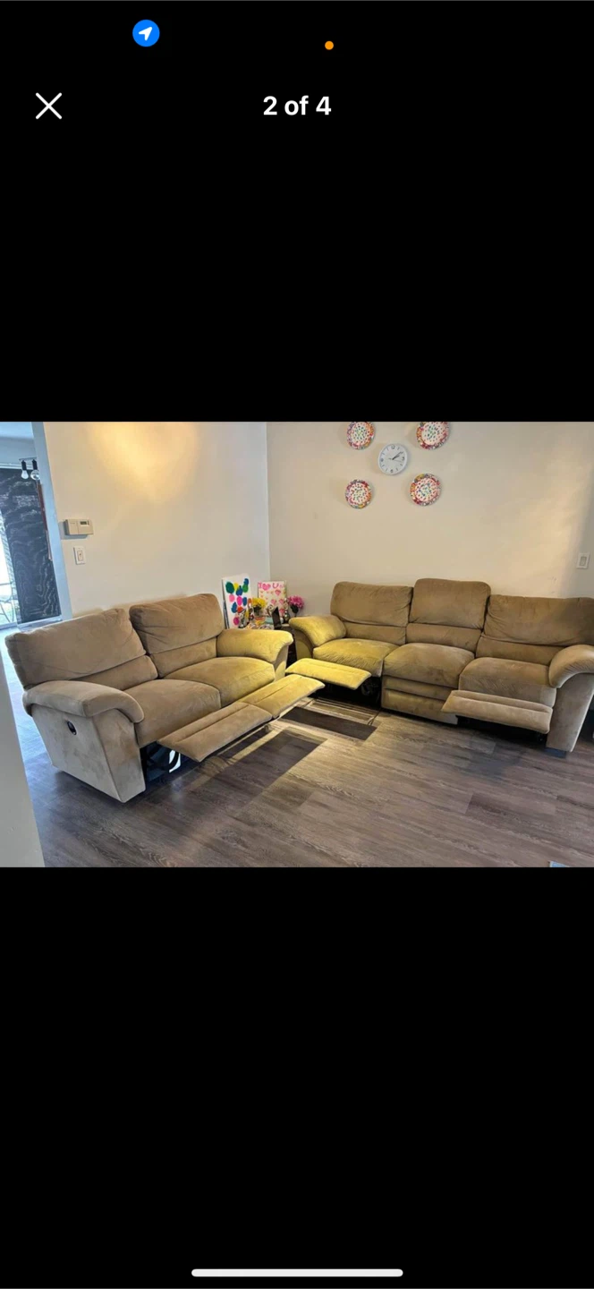 Tan Reclining Sectional Sofa