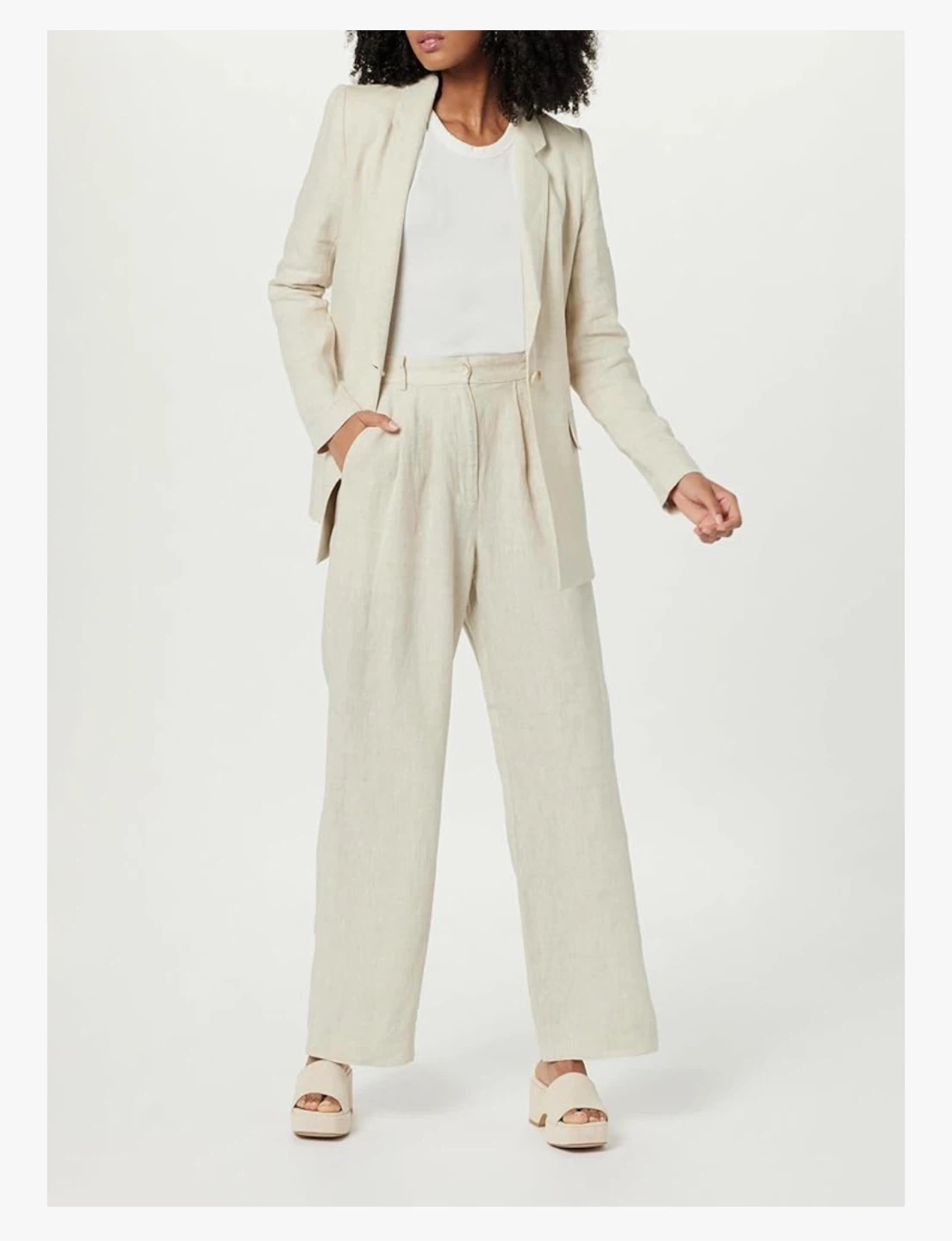 NEW! The Drop Women's Blake Long Blazer, Natural Linen - photo 4