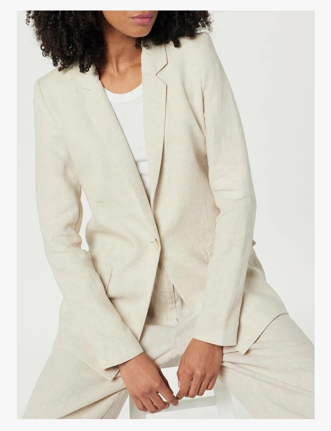 NEW! The Drop Women's Blake Long Blazer, Natural Linen - photo 3