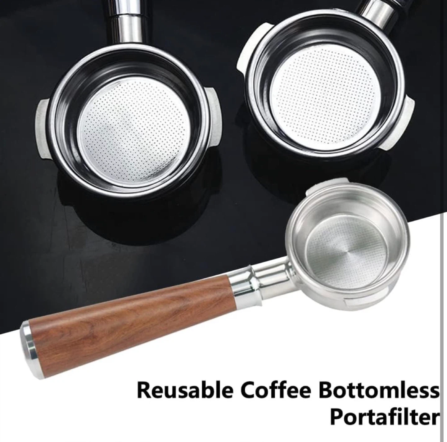 Reusable Bottomless Portafilter with Wooden Handle - photo 4