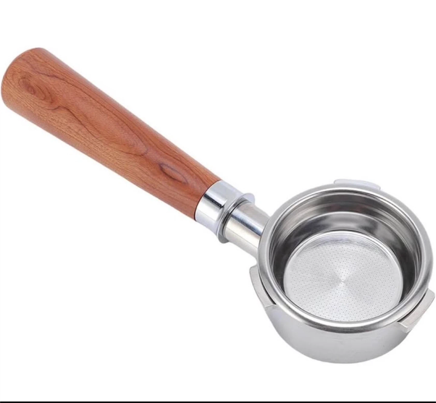 Reusable Bottomless Portafilter with Wooden Handle