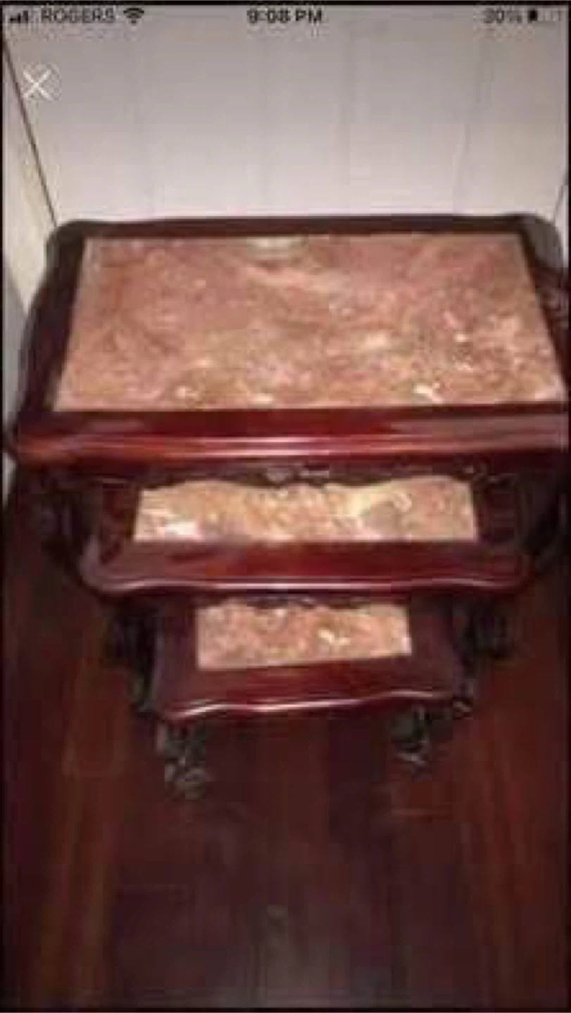 Nesting Tables with Marble Tops
