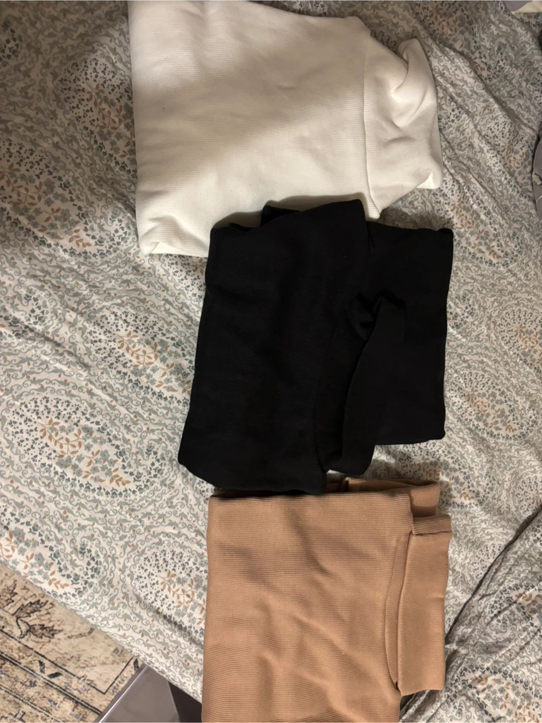 Ribbed Turtleneck Tops (3-pack)