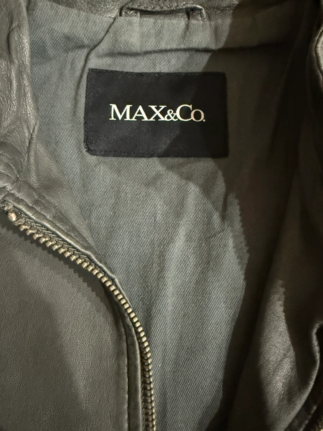 MAX&Co. Women's Grey Leather Jacket