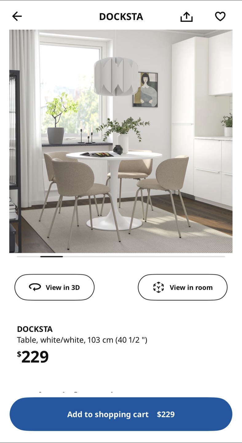 IKEA DOCKSTA White Round Dining Table - photo 2