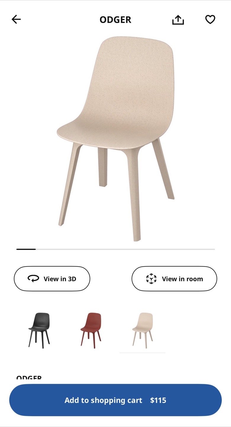 IKEA ODGER Chair - Beige & Navy