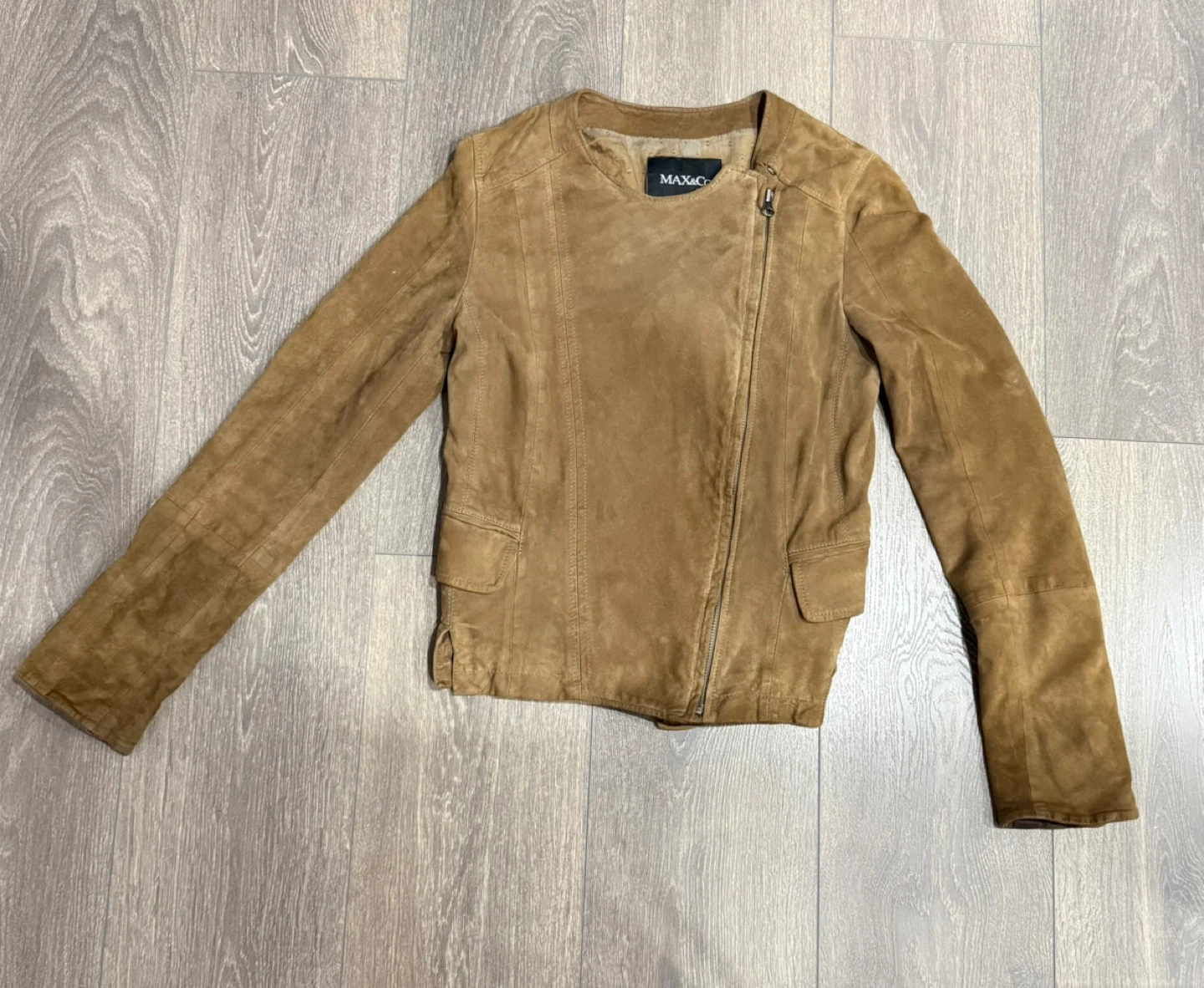 MAX&Co. Brown Suede Moto Jacket