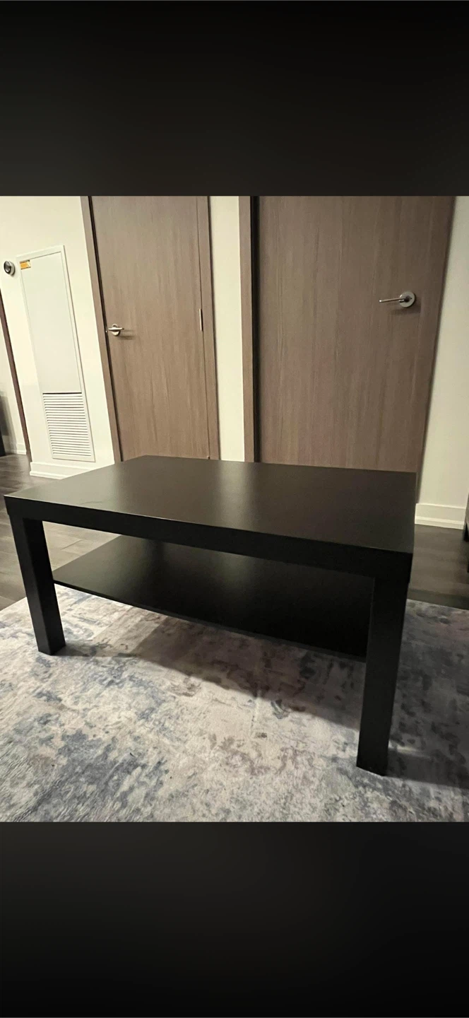 Dark Brown Coffee Table with Shelf