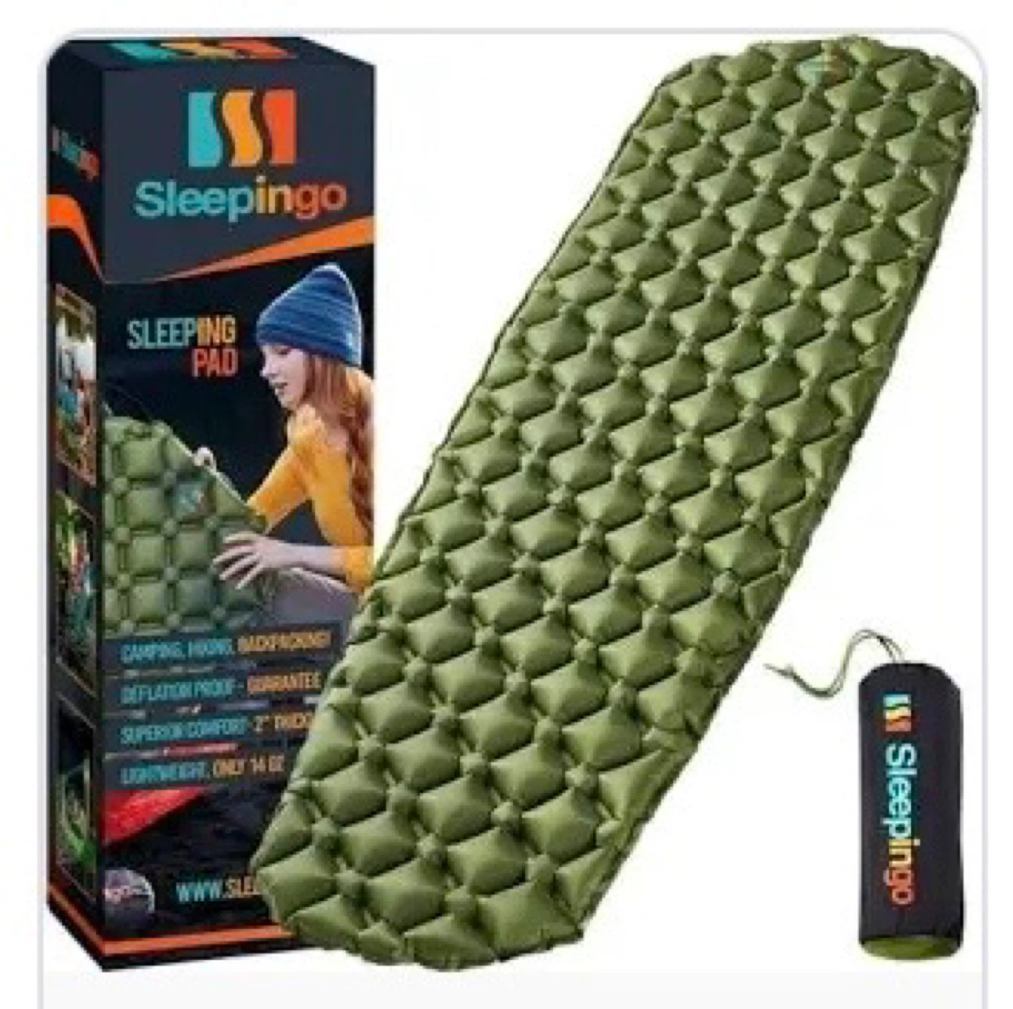 🧡Sleepingo Inflatable Sleeping Pad - Green - photo 2