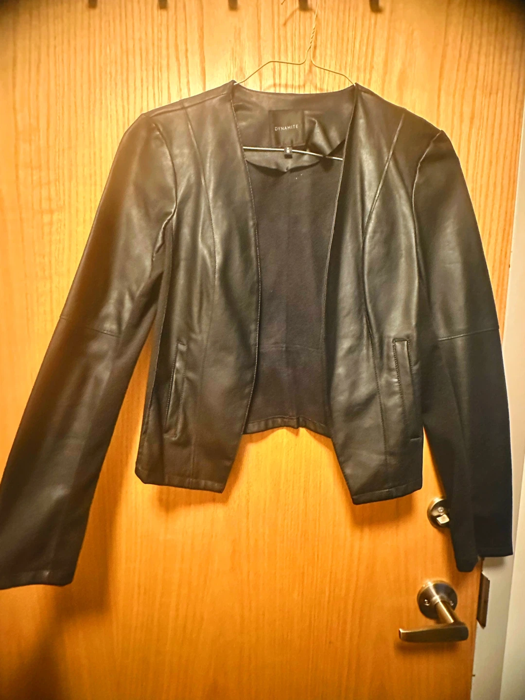 Dynamite Black Faux Leather blazer