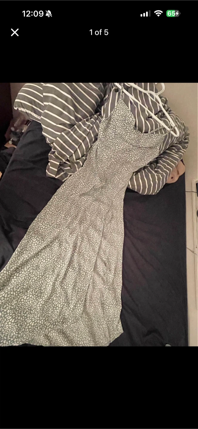 Women's green Leopard Print Maxi Dress