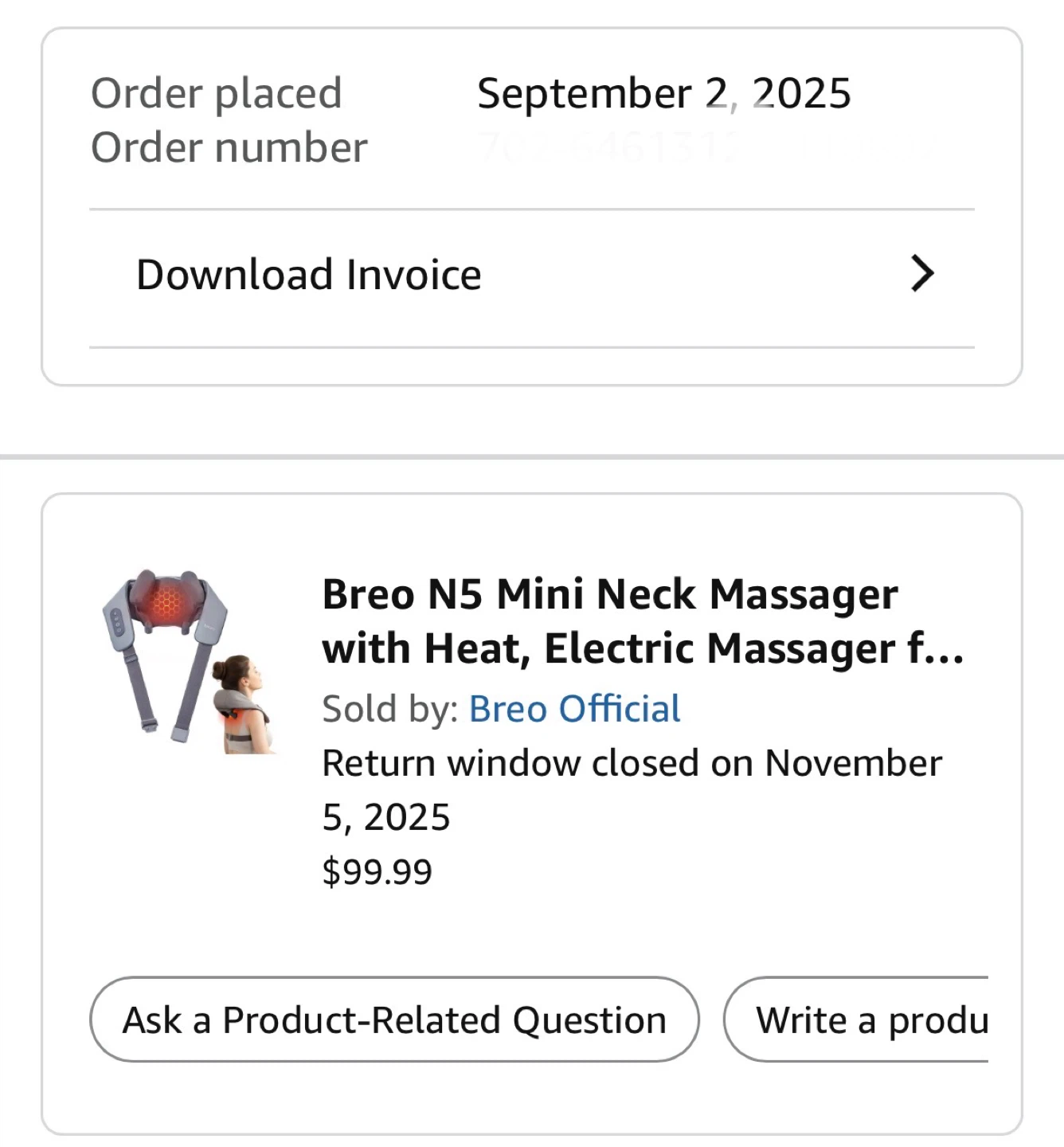 Breo N5 Mini Neck Massager with Heat - photo 2