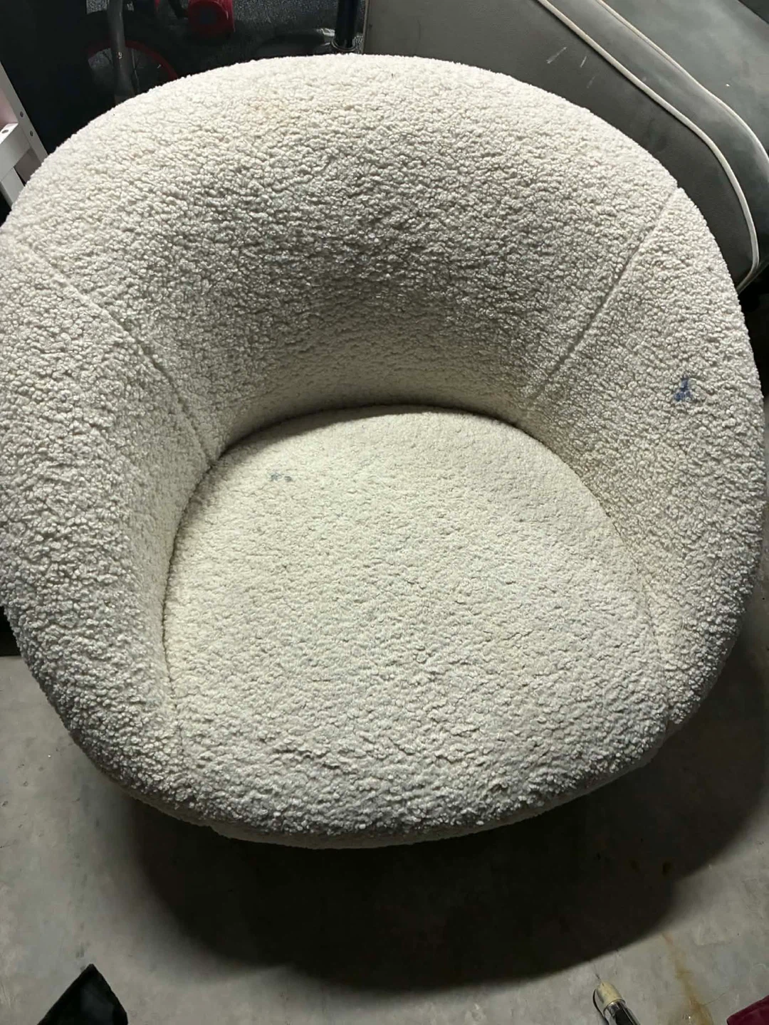 Cream Teddy Sherpa Accent Chair - photo 2