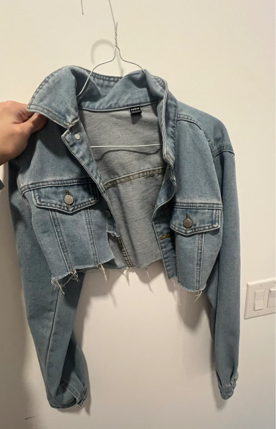 Cropped Blue Denim Jacket L