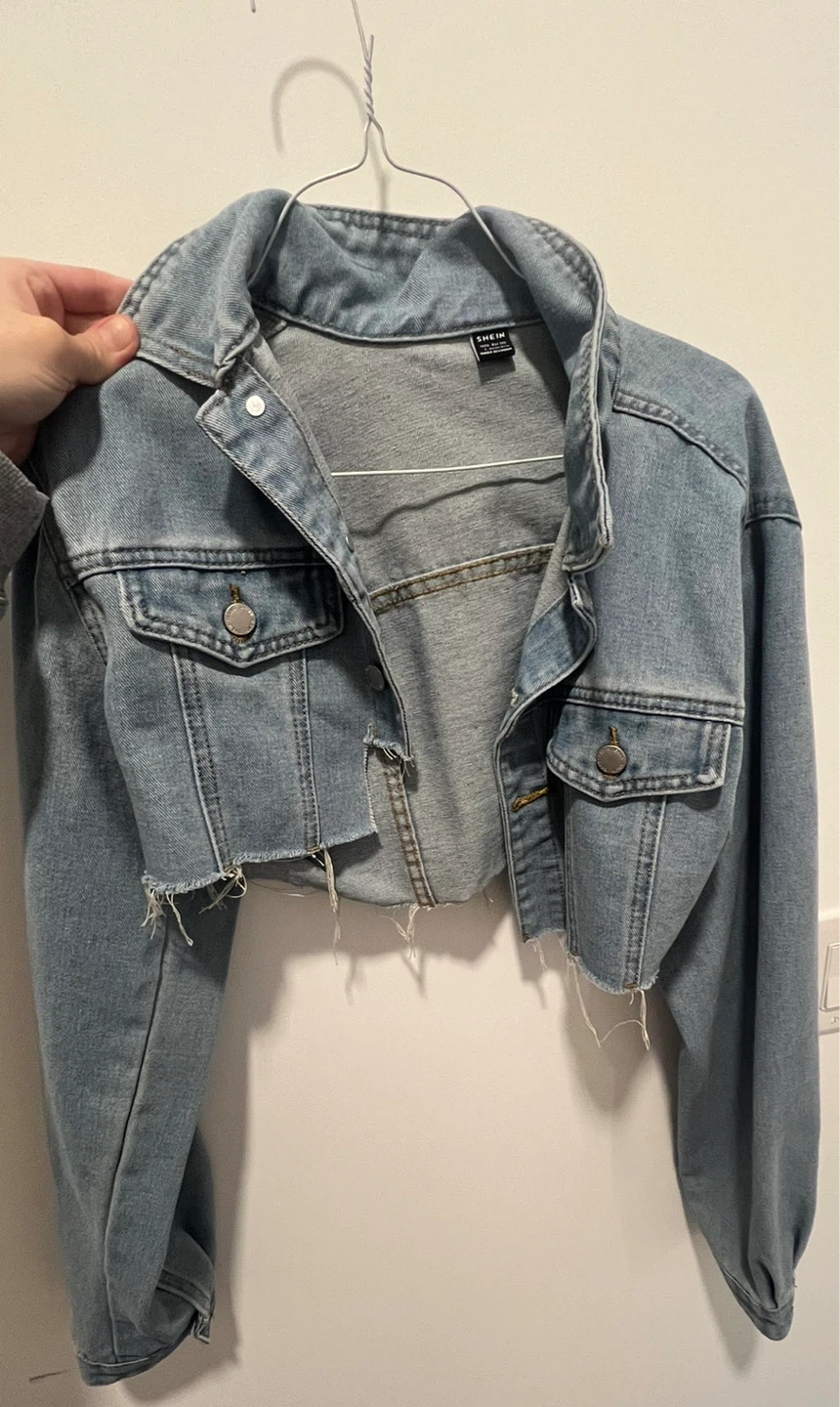 Cropped Blue Denim Jacket L - photo 2