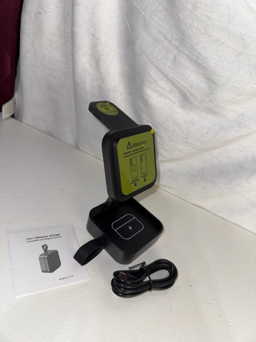 3-in-1 Magnetic Wireless Charger for Phone,Earbuds - Model T12 - photo 3